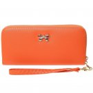 FASHIONROAD Wristlet, Womens Leather Knotbow Purse Wallet, Zipper Card Holder Ca
