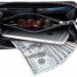 NapaWalli Womens Luxuary Genuine Leather Clutch Wallets Purses With Carbon Fiber