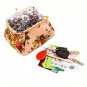 Oyachic Coin Pouch Canvas Card Purse Clasp Closure Classic Rose Pattern Keys Wal
