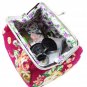 Oyachic Coin Pouch Canvas Card Purse Clasp Closure Classic Rose Pattern Keys Wal