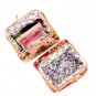 Oyachic Coin Pouch Canvas Card Purse Clasp Closure Classic Rose Pattern Keys Wal