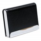 Leather Business Credit Card Holder / Front Pocket Wallet With Magnetic - Black