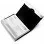 Leather Business Credit Card Holder / Front Pocket Wallet With Magnetic - Black