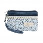 Damara Womens Floral Dotted Versatile Canvas Wallet,Blue
