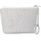 Zippered Coin Purse Women Card Cases Crystal Mini Wallet with Keychain Pouches