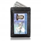 Aprince Genuine Leather Slim Card Case Wallet - Compact ID Window Wallet Purse -