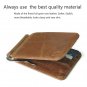 HaloVa Men's Leather Money Clip, Credit Cards Case Business Cards Holder, Billfo