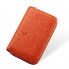 Wallet Large Capacity Luxury Genuine Leather Purse 26 Credit Cards Orange