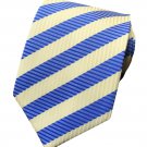 Striped Blue Yellow Jacquard Woven 100% Silk Men's Tie Necktie