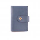 ZE Genuine Leather Wallets Credit Card Holder Business ID Card Case (Blue)