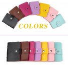 BIBITIME Red Soft Leather Wallets Credit Card Holder ID Business Case Purse Snap