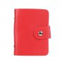 BIBITIME Red Soft Leather Wallets Credit Card Holder ID Business Case Purse Snap