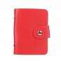 BIBITIME Red Soft Leather Wallets Credit Card Holder ID Business Case Purse Snap