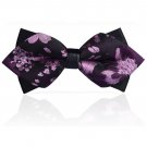 Men Polyester Pre-tie Double Layers Bow Tie Adjustable Bow Ties with Gift B