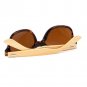 Shiratori Prevent Radiation Classic Bamboo Wood Sunglasses Bean