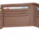 SimpacX Mens Genuine Leather Flipout ID Wallet Bifold Trifold Hybrid RFID Blocki