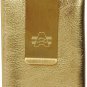 Angel Cola Metallic Leather Slim Front Pocket Money Clip Wallet Gold
