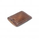 Caillu Slim Leather Driver's license Credit Card Wallet with (Wax Brown)