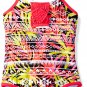 LiMiTeD Too Big Girls' Tropical Aztec Stripe 1pc Swim, Coral, 7/8