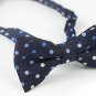 Flairs New York Polka Dots Collection Bow Tie Pocket Square Matching Set (Midn