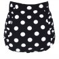 HaiCoo Solid Black/Polka Dots Wrap Vintage High Waisted Bikini Bottom-BX802-PKD4