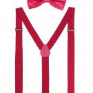 Satinior Suspender Bow Tie Set Clip On Y Shape Adjustable Braces, Suspenders Pan