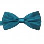 Formal Black Satin Banded Mens Bow Tie Various Colors (Acid Blue)
