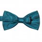 Formal Black Satin Banded Mens Bow Tie Various Colors (Acid Blue)