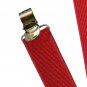 Suspenders Men - Stylish - Adjustable Solid Straight Clip by Action Ward (Red)