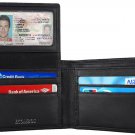 Women Wallet Zipper Genuine Leather Credit Card Holder (Black)