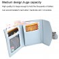 Kukoo Mini Trifold Leather Wallet Fashion Button Ring Clutch Card Holder Coin Pu