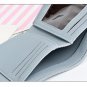 Kukoo Mini Trifold Leather Wallet Fashion Button Ring Clutch Card Holder Coin Pu