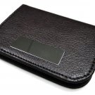 Business Name Card Holder PU Leather Magnetic Case - Dark Brown