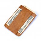 STANCHION Men's I Shape Genuine Leather Money Clip Wallet And Credit Card Holder