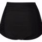 HaiCoo Solid Black/Polka Dots Wrap Vintage High Waisted Bikini Bottom-BX802-BK5