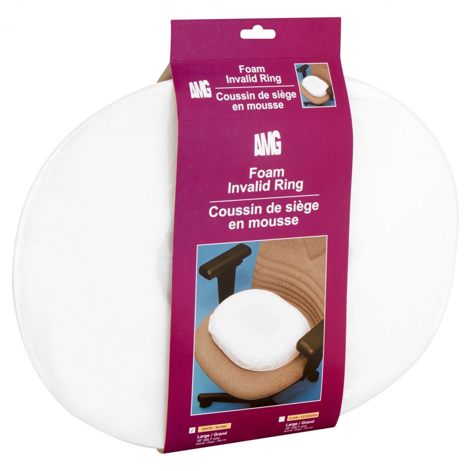 AMG White Large Foam Invalid Ring
