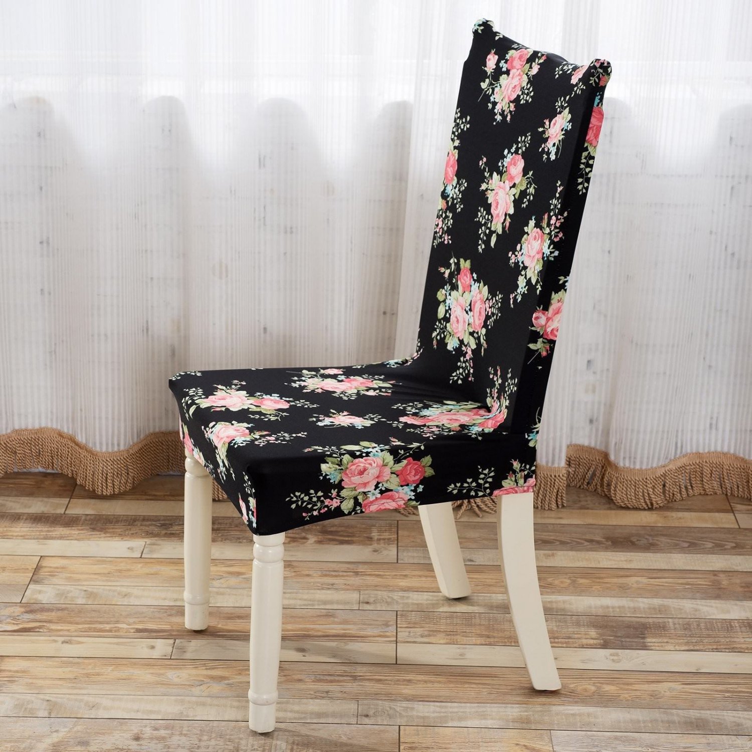 prefe Stretch Removable Washable Short Dining Chair Cover Protector Seat Slipcov