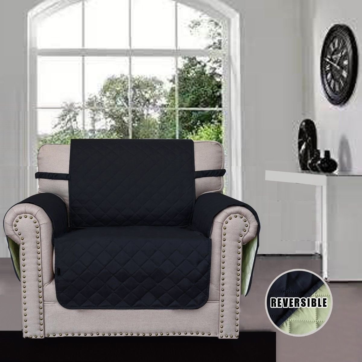 Easy-Going Sofa Covers, Slipcovers, Reversible Quilted Furniture Protector, Wate