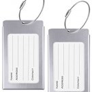 Luggage Tags, WeBravery Suitcase Labels Business Card Holder Travel Bag ID Metal