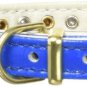 Mirage Pet Products 3/8-Inch Pearl and Clear Crystals Pet Collar, Size 10, Blue