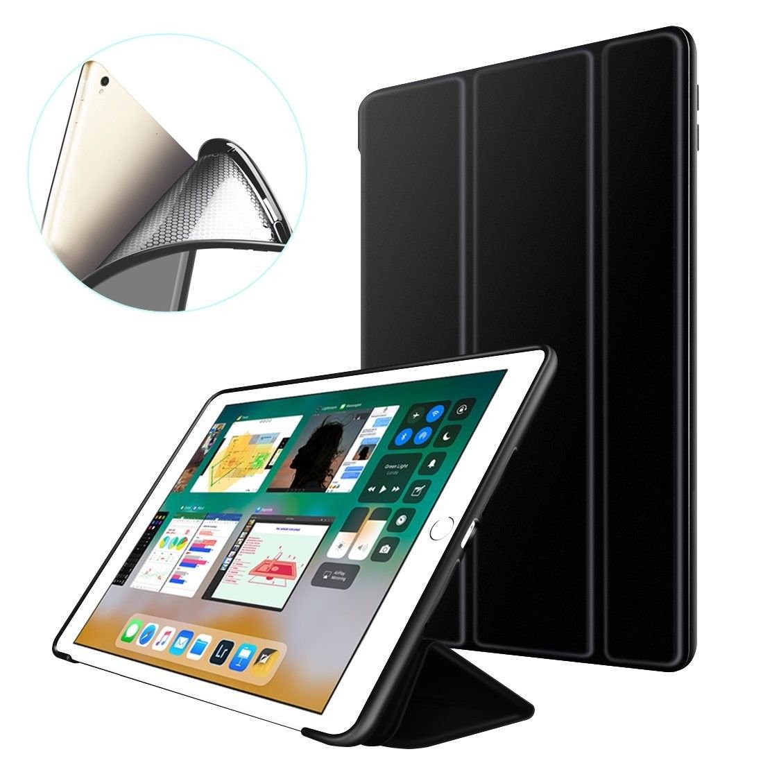 iPad Pro 10.5 Case 2017, SUPSTAR Slim Lightweight Smart Case Trifold Stand PU Le