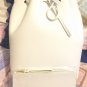 Christmas gift Women lady bag Bucket Bag Large leather white / pink