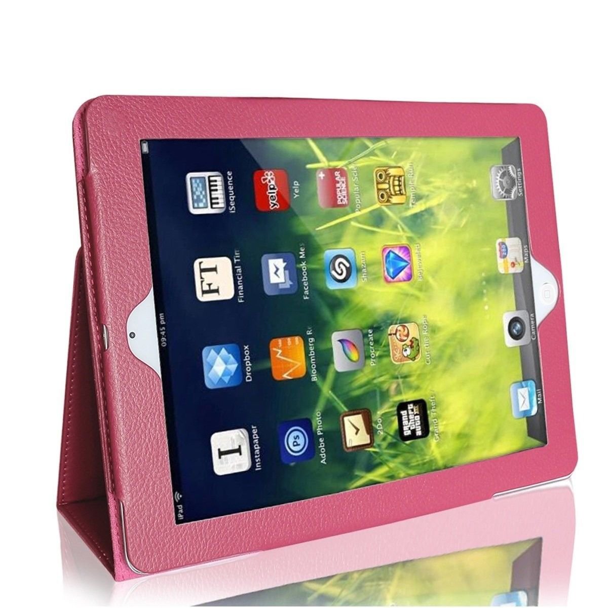 iPad 2 / iPad 3 / iPad 4 Case, GARUNK Lightweight PU Leather Folio Fold Stand Co
