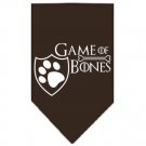 Mirage Pet Products Game of Bones Screen Print Bandana, Brown, Small