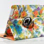 LiViTech(TM) Painting Art Flower Design 360° Rotating Smart Cover Case for Appl