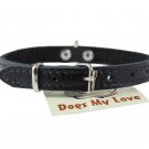 Genuine Leather Felt Padded Dog Collar X-Small 11"x1/2" Wide Fits 8"-10" Neck, C