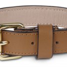 Pawaboo Dog Collar, 13 to 17 Inches Neck Size Adjustable Genuine Leather Softly