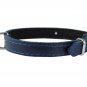 Blue Genuine Leather Felt Padded Dog Collar 13"x1/2" Wide Fits 9"-12" Neck, Chih