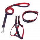 Bark Lover Pet Denim Dog Collar Leash Harness Traction Rope Leash for Training