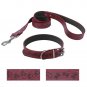 Bark Lover Designer Print Collar and Leash Set (Simulated Leather), for Medium L